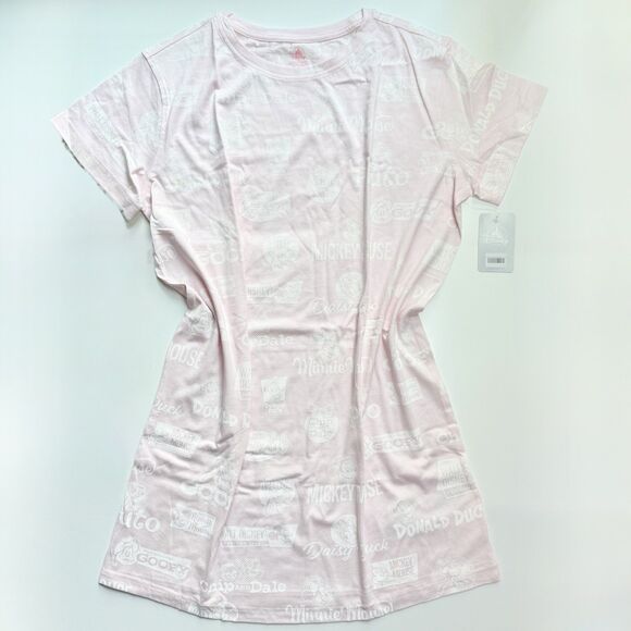 NWT Minnie Mickie Mouse Tee Dress Disney Parks Vacation Spring Break Baby Pink L - Picture 8 of 12